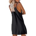 thumbnail image 4 of WTOBBY Women's Tennis Dress Workout Athletic Dress with Shorts Sleeveless Spaghetti Straps Golf Wear Solid Color One Piece for Sports Activities,Black XL, 4 of 4