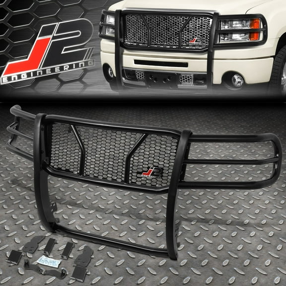 J2 FOR 07-13 GMC SIERRA 1500 FRONT BUMPER GRILLE HONEYCOMB MESH BRUSH GUARD SET