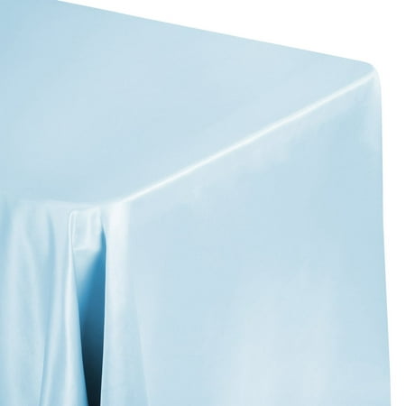 

1 Pc Lamour Satin 90 X156 Rectangular Oblong Tablecloth - Baby Blue For Wedding Or Event Decor