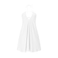 thumbnail image 5 of OSFVNOXV Flowy Mini Dress for Petite Women Backless Halter Mini Dress Bow Tie Cutout V-Neck Bodycon Short Tunic Dress, 5 of 8