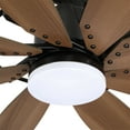 thumbnail image 6 of Parrot Uncle 60 Inch Farmhouse LED Windmill Ceiling Fan with Lights and Remote, Reversible DC Motor, 6 Speeds, Brown, 6 of 8
