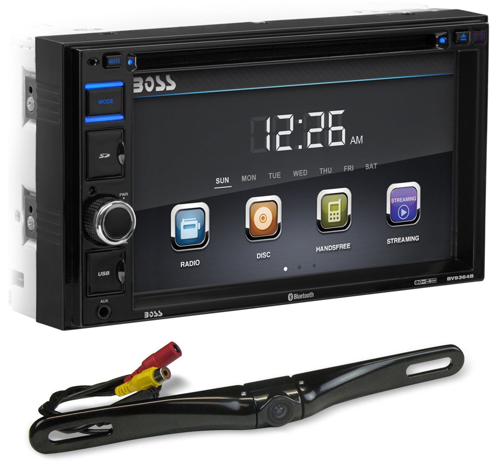 6.95 Inch Touchscreen BOSS Audio Systems BV9395B Car Multimedia Receiver A-Link AM/FM Radio Double Din Aux AV in Screen Mirroring Bluetooth Audio and Hands-Free Calling USB SD No CD DVD 