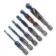 thumbnail image 4 of 6pcs Titanium Plated Hex Shank HSS Screw Thread Metric Tap Drill Compound tap, 4 of 8