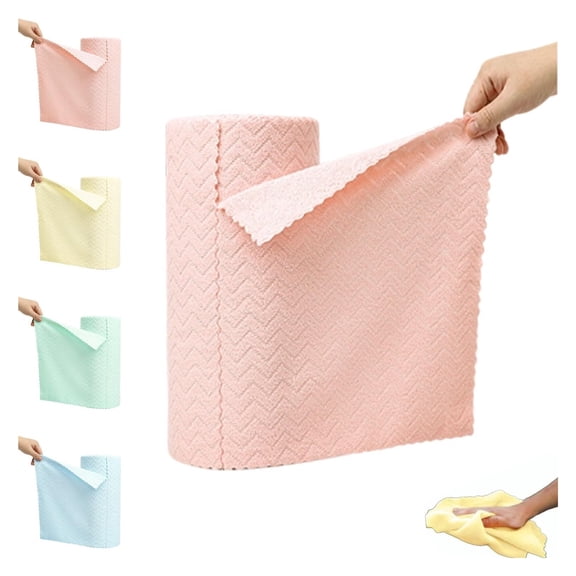 Microfiber Cleaning Cloths Roll, Microfiber Towel Roll,Reusable Paper Towels Tear Away Cloth for Car