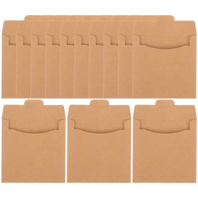 Shisuyan 50pcs Kraft Paper CD Sleeves DVD Packaging Bag CD Storage Bag CD Envelopes
