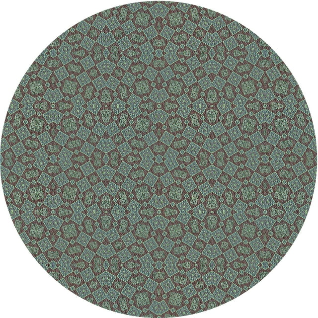 Ahgly Company Tapis de Zone Rond Transitionnel Violet pour Intérieur Lavable à la Machine, 8 Pieds Rond