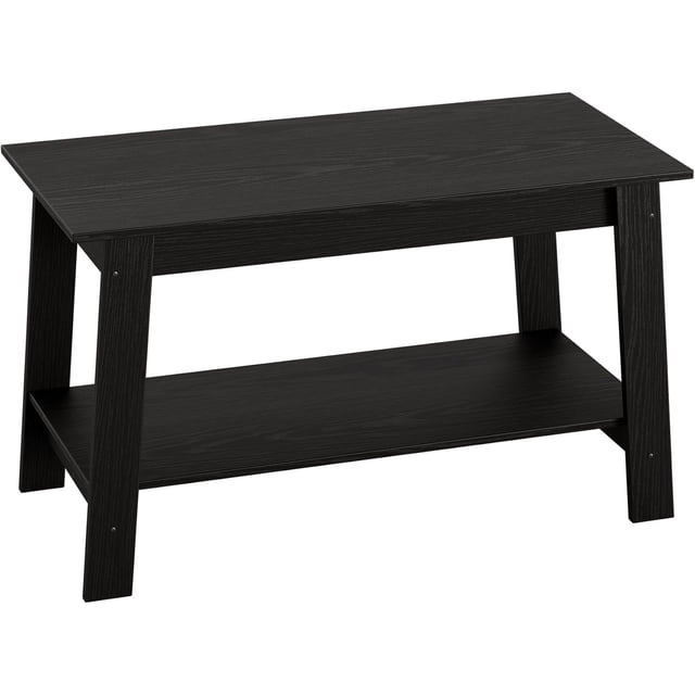 Industrial 2-Tier Coffee Table, 31.5" Narrow Storage Side Table with Rustic Finish for Living Room & Bedroom.