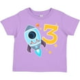 thumbnail image 3 of Inktastic Rocket Space Ship Happy Third Birthday Boys or Girls Toddler T-Shirt, 3 of 5