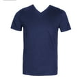 thumbnail image 4 of Lacoste Men's Cotton Monochromatic Logo V Neck Athletic T-Shirt Ocean Blue S, 4 of 5
