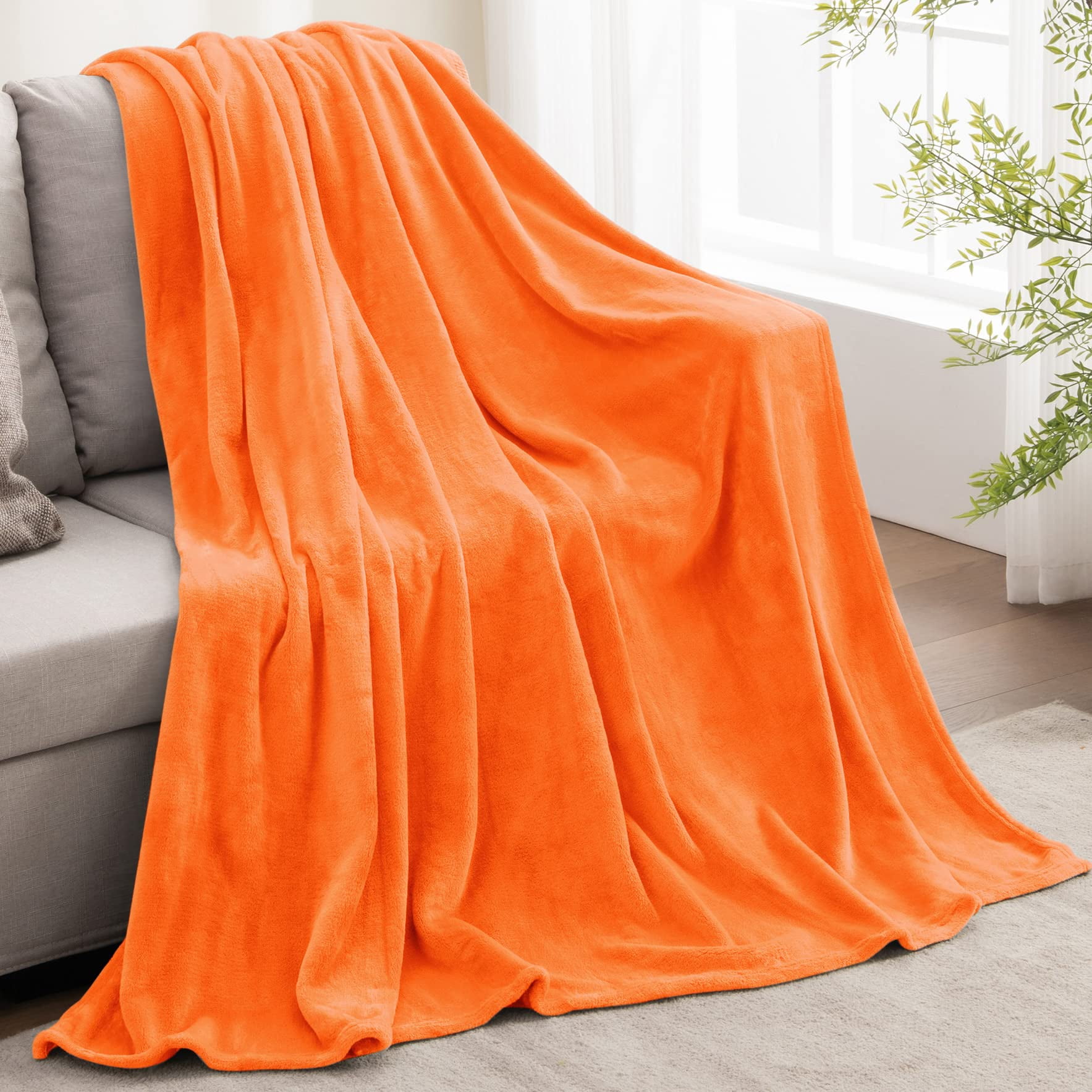 Green and orange throw blanket sale