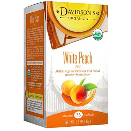 Davidsons Tea White Peach, 25-Count Tea Bags (Pack Of 6)