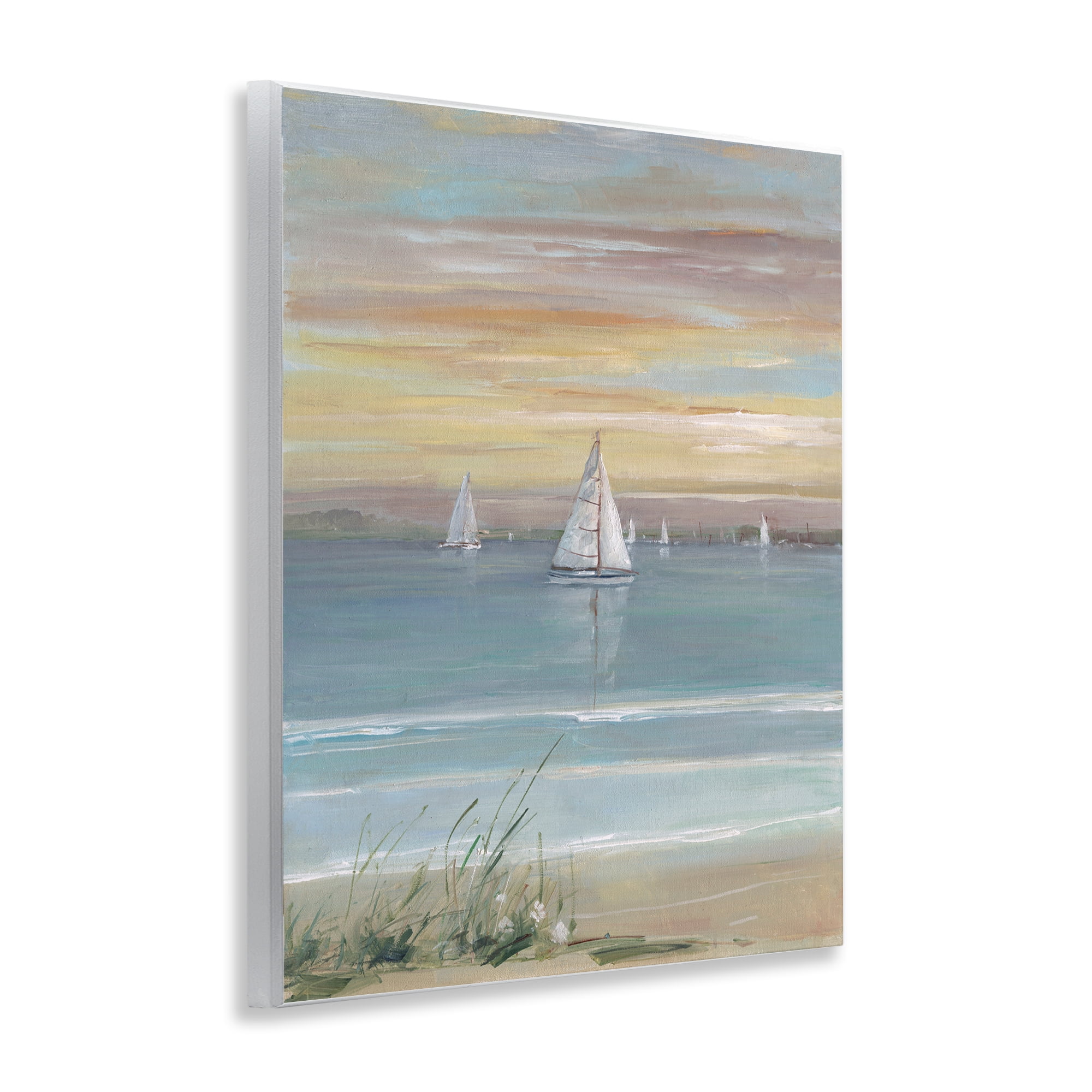 Stupell Industries Coastal Sailboats At Twilight Wall Plaque Art, design by Sally Swatland