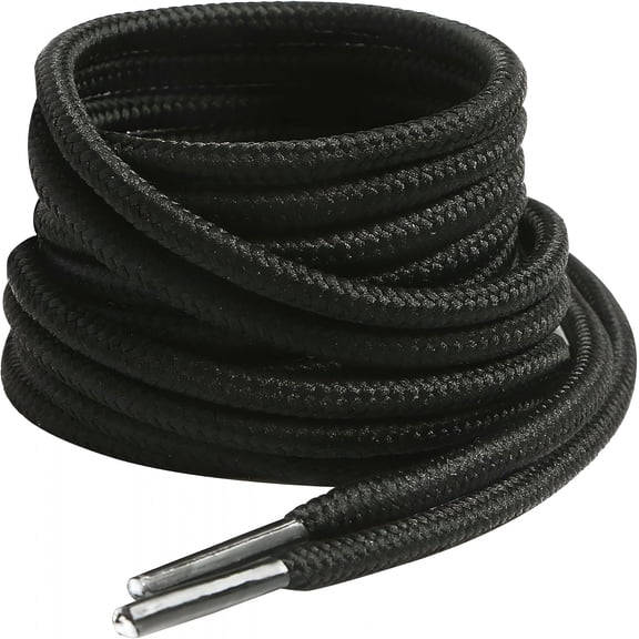 TELOLY 2 Pairs Round Boot Laces, 5/32" Outdoor Work & Hiking Shoe Laces for Boots