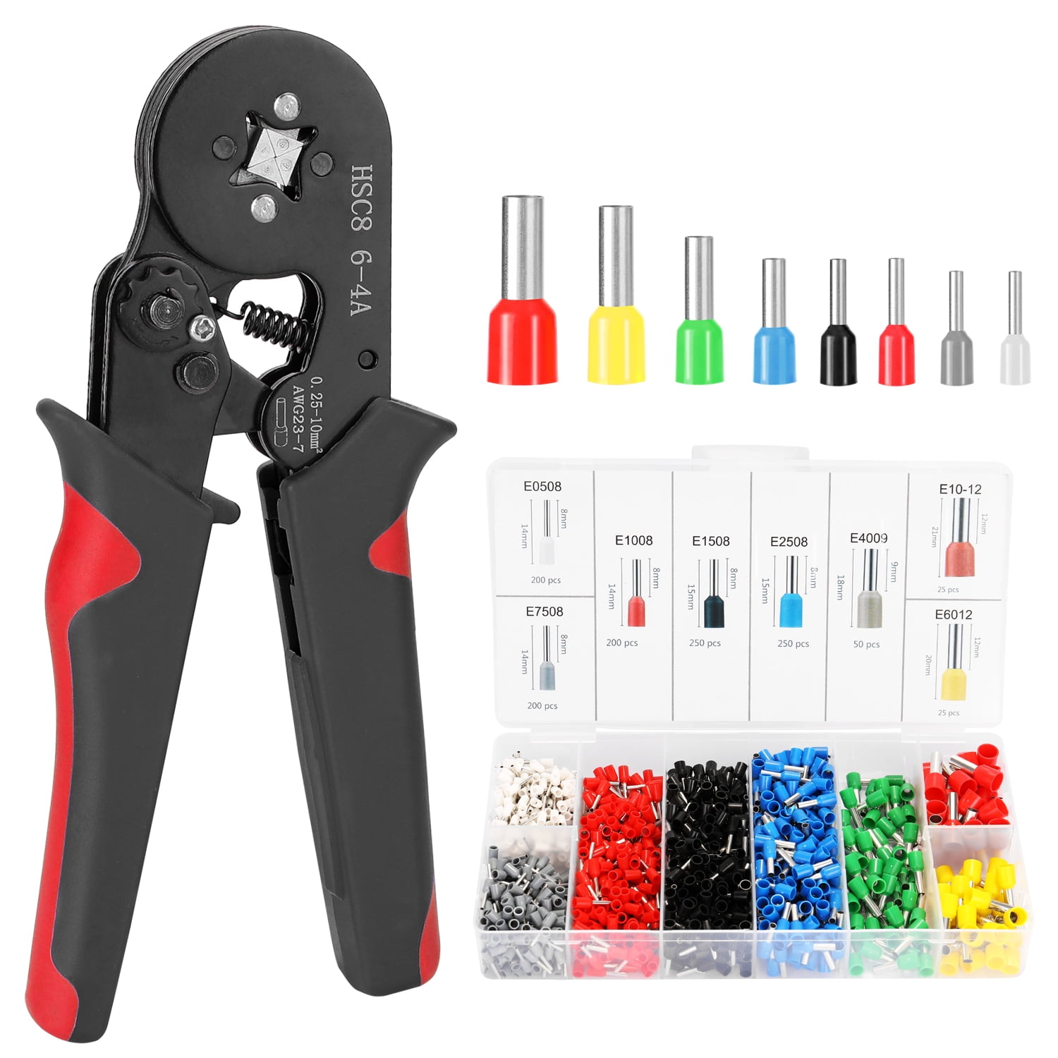Steel Ratchet Crimper Plier Crimping Tool Cable Wire Electrical Terminals Kit 