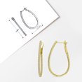 thumbnail image 4 of Everly Women's 1ct TW Diamond 14k Yellow Gold Inside-Outside Oval Hoop Earrings, 4 of 8