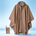 thumbnail image 3 of ZGRBOU Unisex Rain Poncho Fashion Polka Dot Hooded Waterproof Raincoat Lightweight Hiking Packable Rain Jacket, 3 of 4