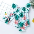 thumbnail image 4 of Toimothcn Baby Girls Romper Jumpsuits Ruffled Sleeve Casual Floral Printed Romper With Hairbands Soft Loose Breathable Jumpsuits 0-3 Months, 4 of 4