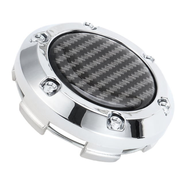 Tapa de centro de rueda Unique Bargains de 66 mm en tono plateado, 1 pieza con adhesivo de patrón de fibra de carbono negra