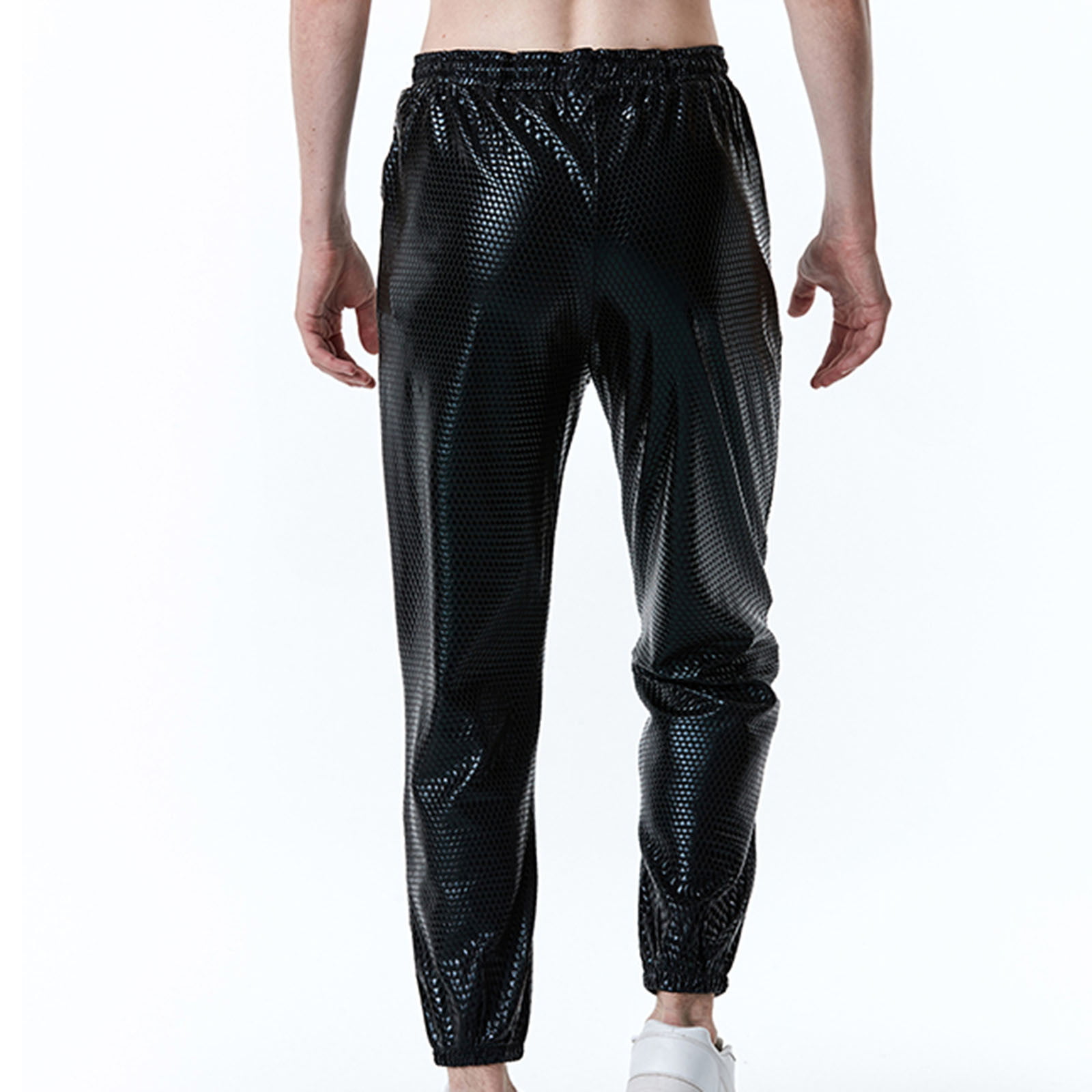 XFLWAM Men's Slim Joggers Workout Pants Elastic Waist Baggy Cinch Bottom  Lounge Pants Comfy Workout Trousers Black M 