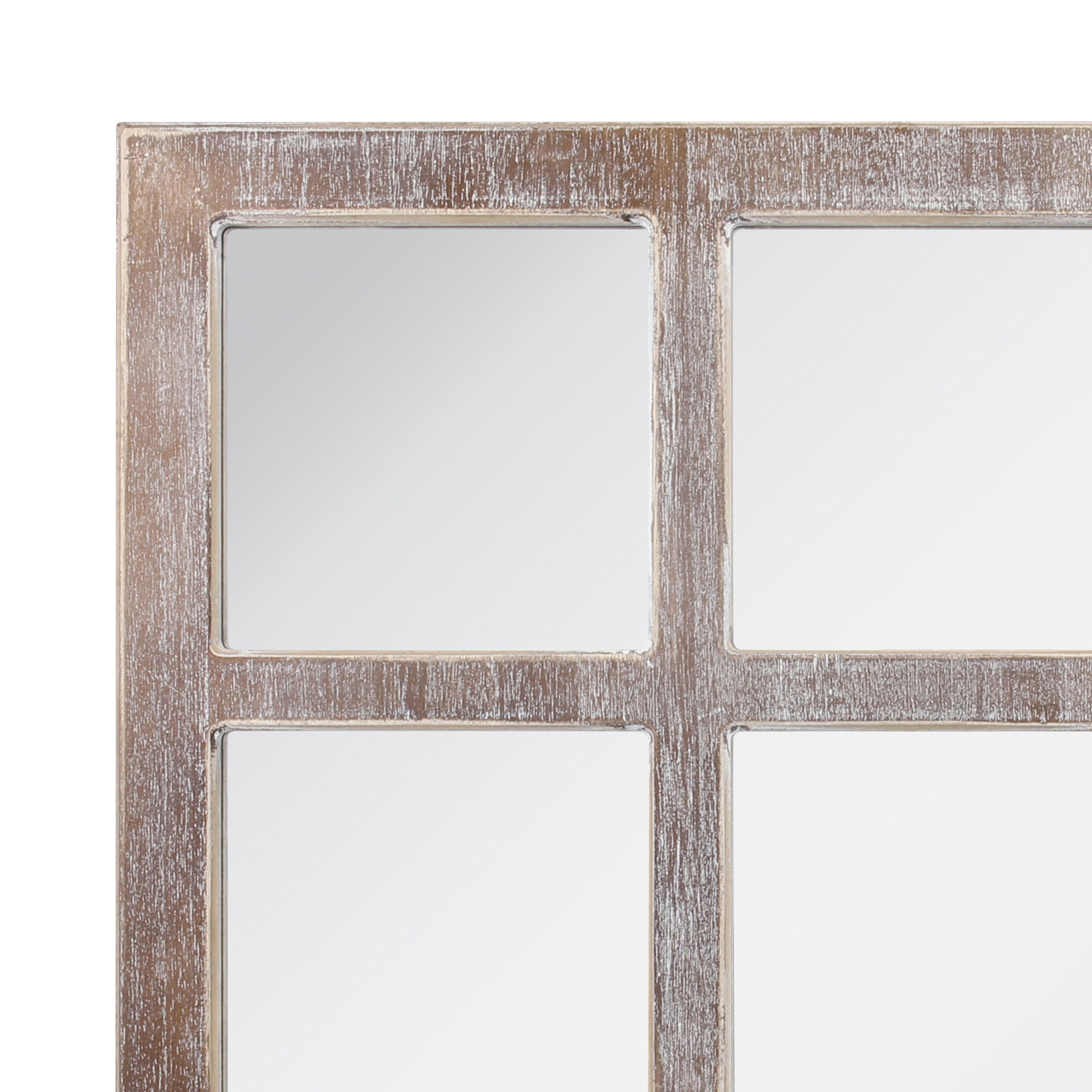 Stonebriar 23.5" x 23.5" Brown Farmhouse 9-Panel Window Pane Wall Mirror
