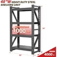 thumbnail image 3 of Welfiya 48"W Garage Shelving,4-Tier Heavy Duty Storage Shelves Unit with Adjustable Metal Shelf for Warehouse,Basement,Workshop,4000LBS,48"W x 20"D x 79"H,Black, 3 of 10