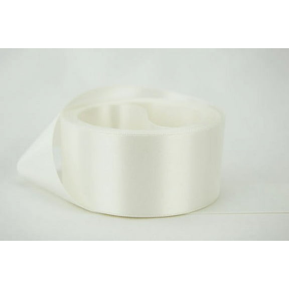 Ribbon Bazaar Double Faced Satin 7/8 inch Off White 50 yards 100% Polyester Ribbon