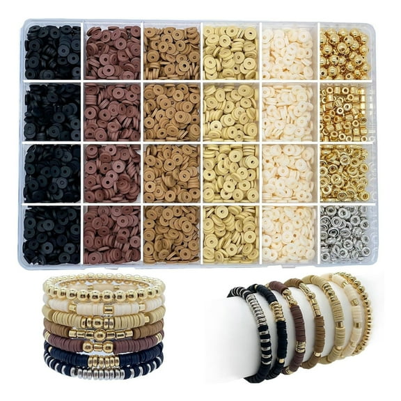 YIGZYCN 1Box Clay Beads Bracelet Making Kits Beads for Jewelry Making Clay Flat Beads