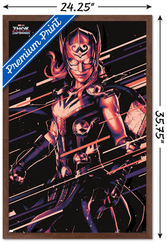 Marvel Thor: Love and Thunder - Mighty Thor Wall Poster, 22.375" x 34" Framed
