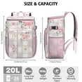 thumbnail image 3 of Floral Print Insulated Cooler Backpack, Leakproof Botanical Lunch Bag for Women, Waterproof Wildflower Picnic Backpack for Hiking, Beach, Camping, Office, 3 of 6