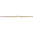 thumbnail image 4 of Real 14kt Tri-Color 2.5mm Diamond Cut Rope Chain; 16 inch; Lobster Clasp; for Adults and Teens; for Women and Men, 4 of 5