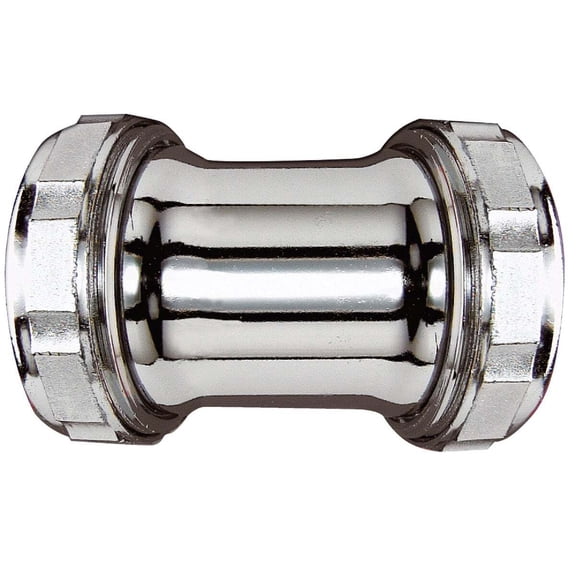 Keeney Double Slip 1-1/2 In. Chrome-Plated Brass Straight Coupling 670K