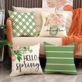 thumbnail image 3 of KAIYANG Juego de 4 fundas de almohada de primavera de 18 x 18 pulgadas, fundas de almohada decorativas de estilo rústico verde, fundas de cojín florales para sofá, sala de estar, decoración del hogar, 3 of 5