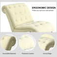 thumbnail image 6 of Gymax Armless Accent Chair Upholstered Tufted Lounge Chair Wood Legs Beige, 6 of 10