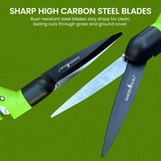 Garden Guru Hand Grass Clipper Scissors – Rotating Cutter Head w/ Safety Lock – Rust Proof Carbon Steel Blades & Soft Comfort Grip Handles – Perfect for Lawn Edging, Shrubs, Flowers, Gardening (4)