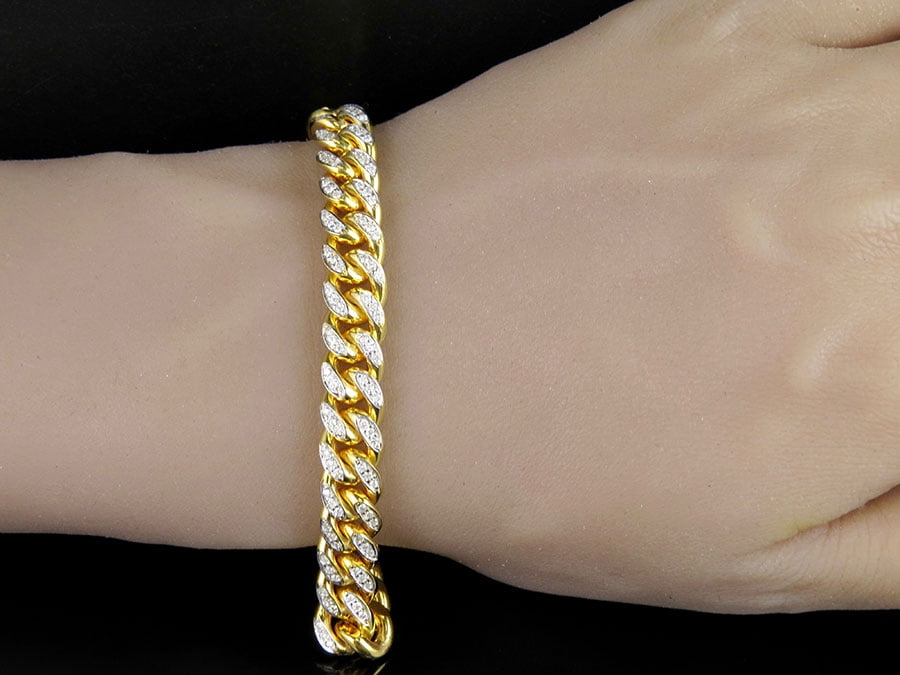 Mens Solid 10K Yellow Gold Miami Cuban 