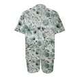 thumbnail image 3 of Ensembles d'Entraînement Grande Taille pour Femmes Ensemble Haut Imprimé à Manches Courtes Col Rond et Shorts Tenues pour Femmes 2 Pcs en Solde, 3 of 5