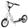 thumbnail image 3 of Aosom Youth Scooter Front and Rear Caliper Dual Brakes 12-Inch Inflatable Front Wheel Ride On Toy For Age 5+, White, 3 of 10