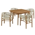 thumbnail image 6 of Vienna 5-Piece Dining Set with Curved-Back Armchairs in Natural Natural, 6 of 10