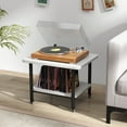 thumbnail image 4 of Gymax 2-Tier Rolling Under Desk Printer Cart Machine Stand Storage Rack White, 4 of 10