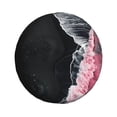 thumbnail image 1 of Balery Pink White Ocean Waves Cubiertas para Neumáticos - Protector Resistente para Neumáticos de Camioneta, SUV, Remolque, Camper y RV-14 inch, 1 of 6
