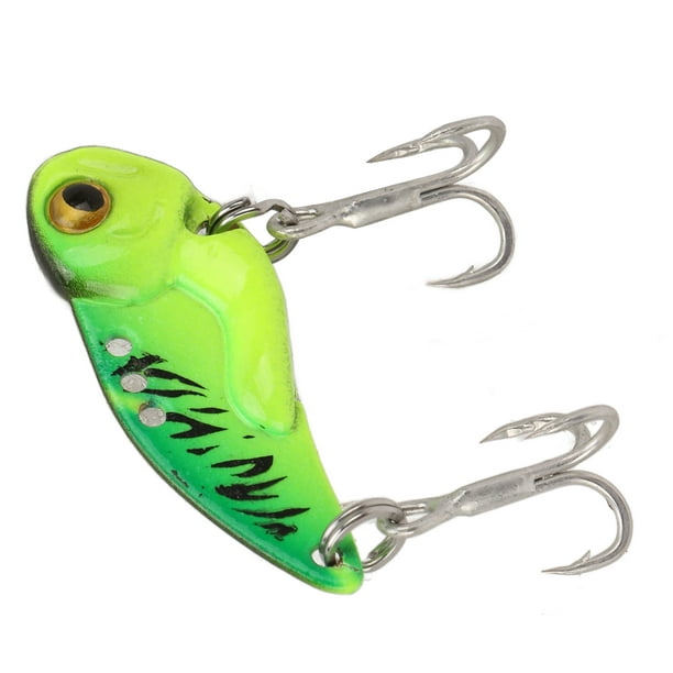 5g Realistic VIB Fishing Lure Artificial 3D Eyes Bait Fishing Gear  Accessories for Bass FreshwaterGreen Body and Black Stripes