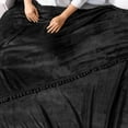 thumbnail image 6 of PAVILIA Fleece Throw Blanket for Couch with Pom Pom Fringe, Black, Soft Cozy Fuzzy Flannel Blanket for Sofa Bed, Large Lightweight Plush All Season Throw, 60x80 Inches, 6 of 9