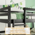 thumbnail image 4 of Bellemave Triple Bunk Bed Twin Size  Convertible 3 Bunk Bed with Ladders Twin over Twin over Twin Bunk Bed Wooden Low Floor Bunk Bed Frame forTeens, Black, 4 of 12