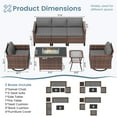 thumbnail image 5 of ELPOSUN Patio Furniture 7 Pieces Wicker Outdoor Sectional Sofa Sets, Rattan Conversation Set with Fire Pit Table, Swivel Chairs for Backyard, Pool, Beige/Navy Blue/Grey（Include Waterproof Covers ）, 5 of 8