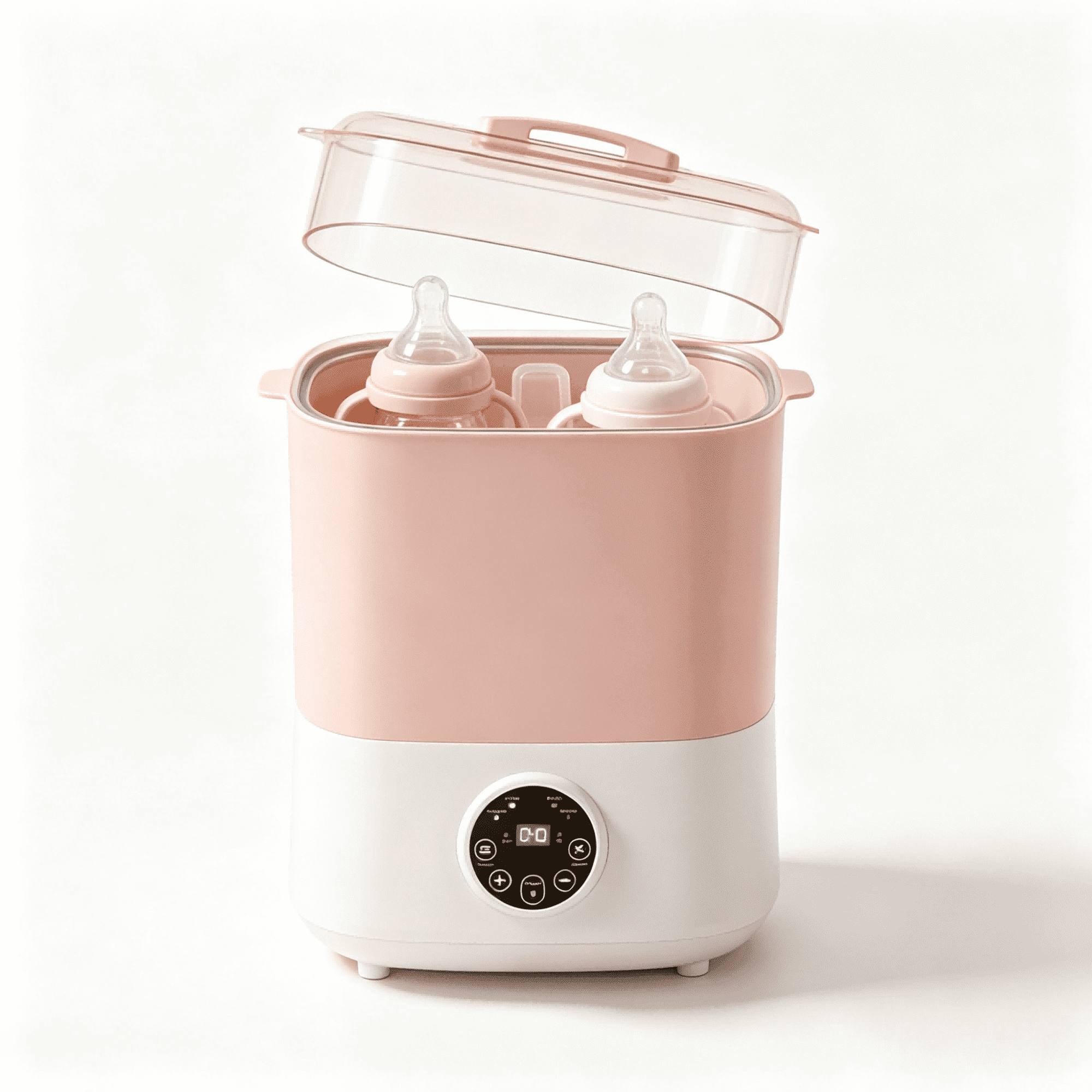 Lreya 4-in-1 Baby Bottle Sterilizer and Dryer, Electric Steam Sterilizer with Auto Drying, Bottle Warmer and Storage for Baby Bottles, Nipples and Breast Pump Parts, Pink