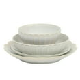 thumbnail image 6 of Gibson Elite Malibu Shore 16 Piece Scallop Stoneware Reactive Glaze (Service for 4) Ceramic Plates and Bowls Dinnerware Set - Shiny Cream White, 6 of 13