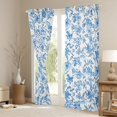 thumbnail image 3 of Manfei Girls Female Chic Floral Leaves Blackout Curtains Set of 2 (52x84 Each),Botanical Plants Window Curtains,Blue White Curtains and Drapes,Lightweight Room Decor, 3 of 6