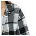 thumbnail image 4 of Women's Gameday Couture  Grey Georgia Bulldogs Long Sleeve Brushed Plaid Button-Up Overshirt Jacket, 4 of 4