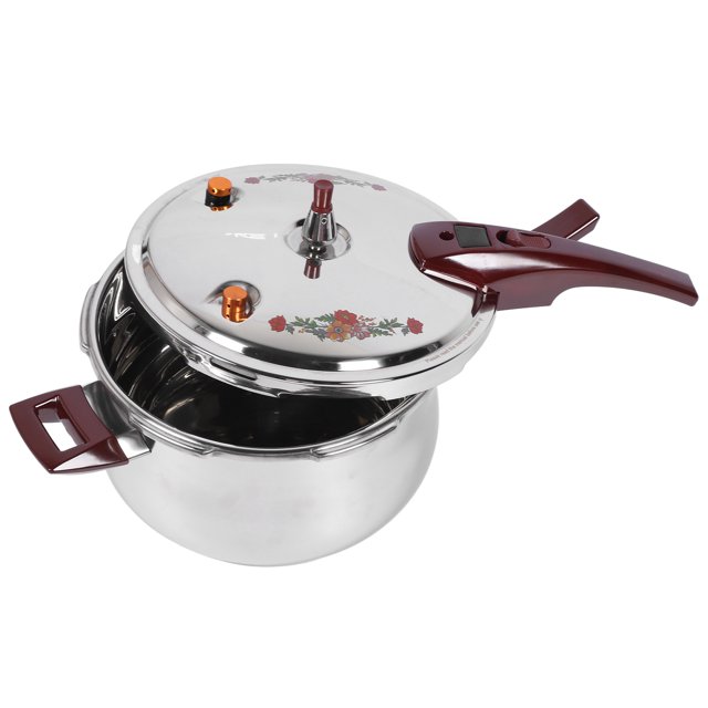 Pressure Cooker, 80KPA Stainless Steel Multifunctional Multiple Security Guard with Ergonomic Handle with Safety Valve Fast Cooking Pot Stovetop Pressure Cooker for Home