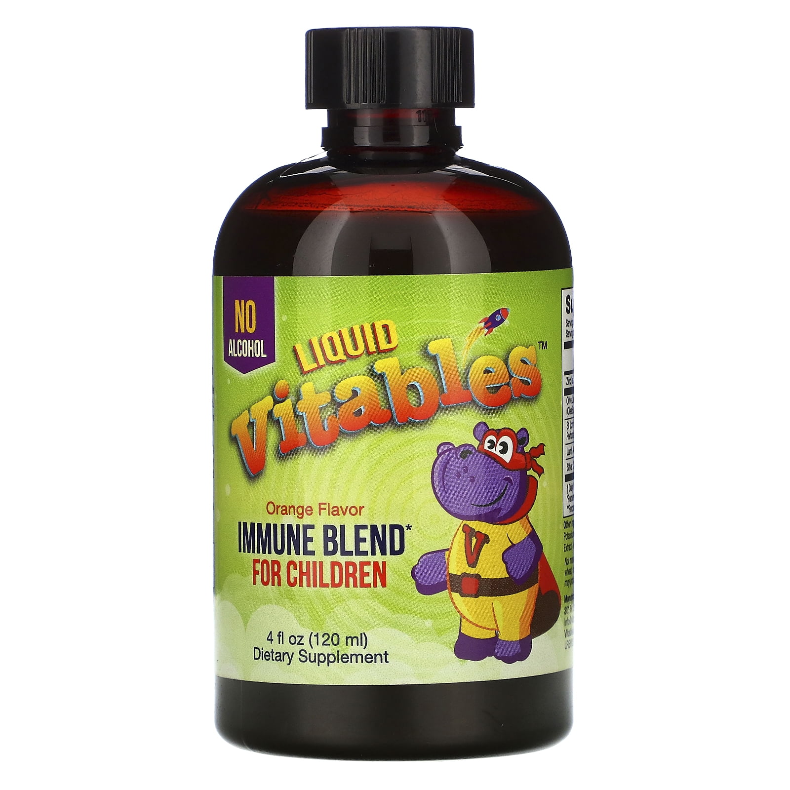 Liquid Immune Blend for Children, No Alcohol, Orange Flavor, 4 fl oz (120 ml), Vitables